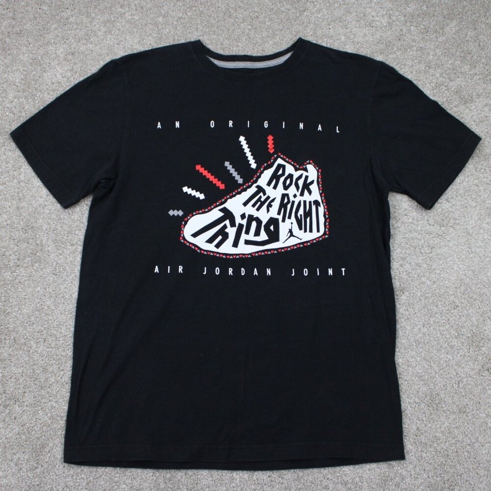 Nike Air Jordan Jumpman Shirt Men Medium Black Rock the Right Thing S/S Pullover